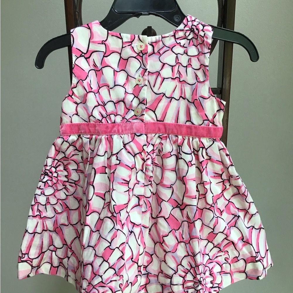 Lilly Pulitzer EUC Girl Dress Floral Print‎ Button Back Lined - Picture 2 of 10